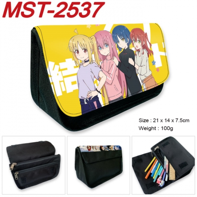 BOCCHI THE ROCK!  Anime Velcro canvas zipper pencil case Pencil Bag 21x14x7.5cm