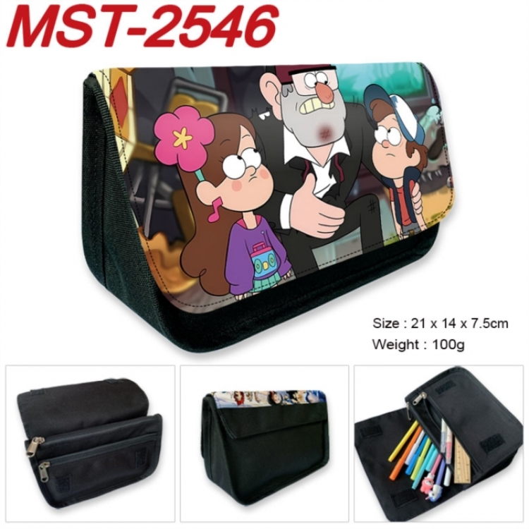 Gravity Falls Anime Velcro canvas zipper pencil case Pencil Bag 21x14x7.5cm