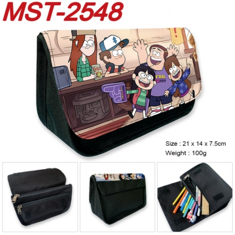 Gravity Falls Anime Velcro canvas zipper pencil case Pencil Bag 21x14x7.5cm