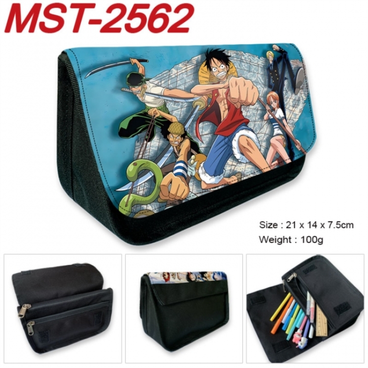 One Piece Anime Velcro canvas zipper pencil case Pencil Bag 21x14x7.5cm