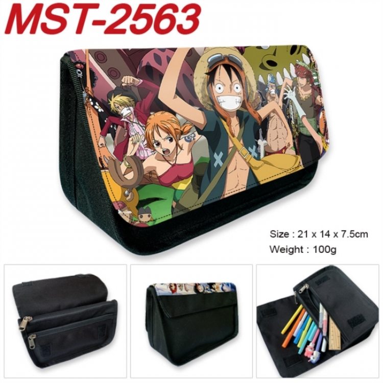 One Piece Anime Velcro canvas zipper pencil case Pencil Bag 21x14x7.5cm