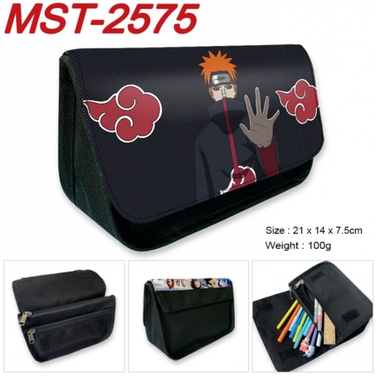 Naruto Anime Velcro canvas zipper pencil case Pencil Bag 21x14x7.5cm