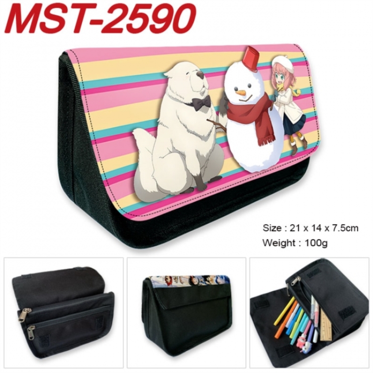 SPY×FAMILY Anime Velcro canvas zipper pencil case Pencil Bag 21x14x7.5cm
