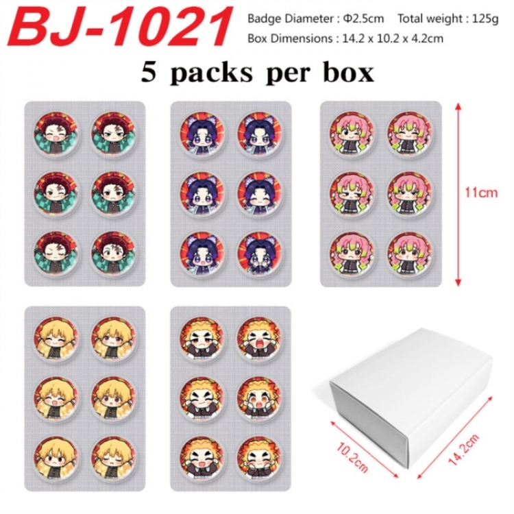 Demon Slayer Kimets Anime peripheral pill bar badge 25mm 5 packs per box