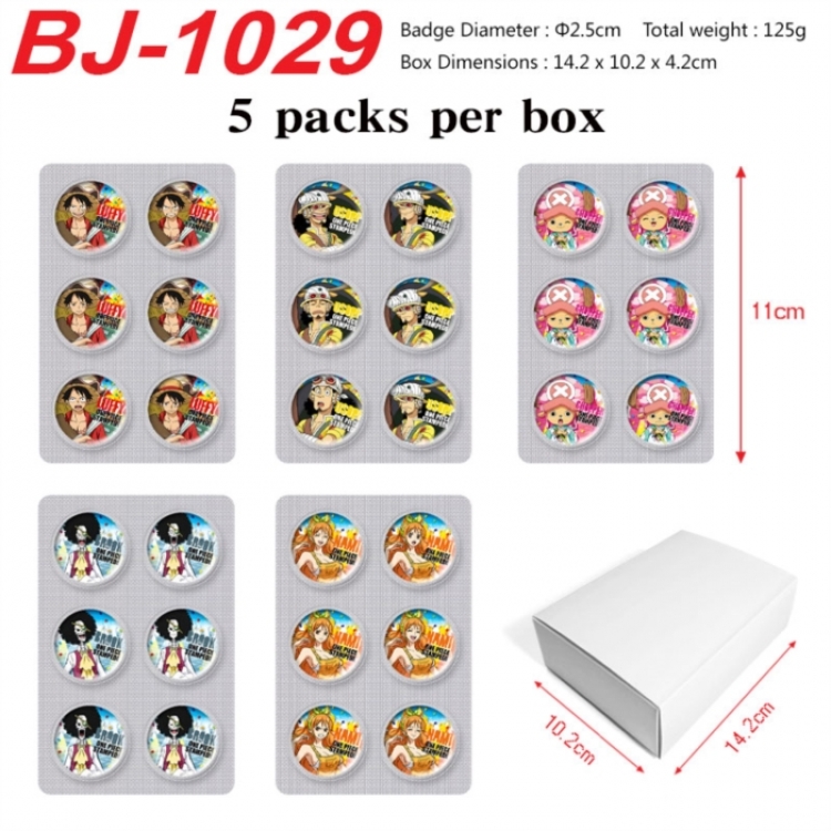 One Piece Anime peripheral pill bar badge 25mm 5 packs per box