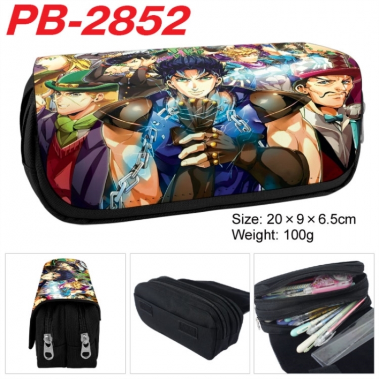 JoJos Bizarre Adventure Anime double-layer pu leather printing pencil case 20x9x6.5cm