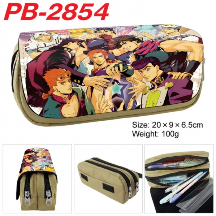 JoJos Bizarre Adventure Anime double-layer pu leather printing pencil case 20x9x6.5cm