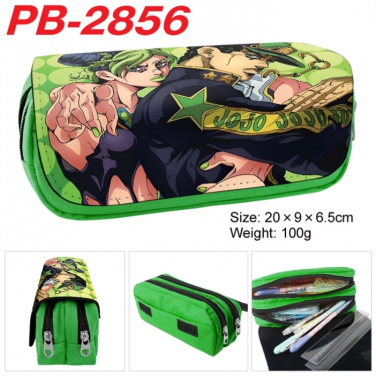 JoJos Bizarre Adventure Anime double-layer pu leather printing pencil case 20x9x6.5cm