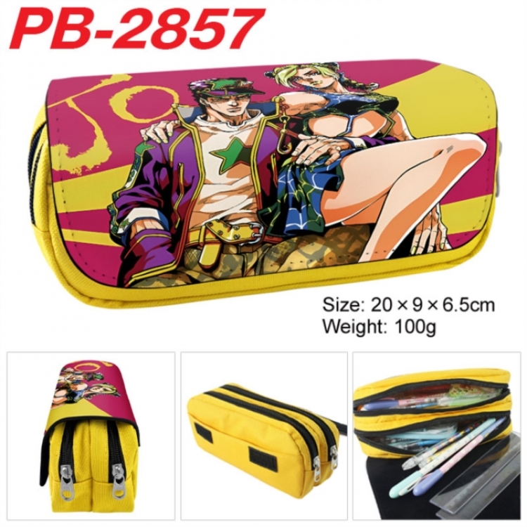 JoJos Bizarre Adventure Anime double-layer pu leather printing pencil case 20x9x6.5cm