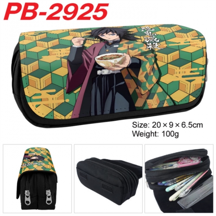 Demon Slayer Kimets Anime double-layer pu leather printing pencil case 20x9x6.5cm