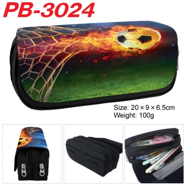 Football Anime double-layer pu leather printing pencil case 20x9x6.5cm