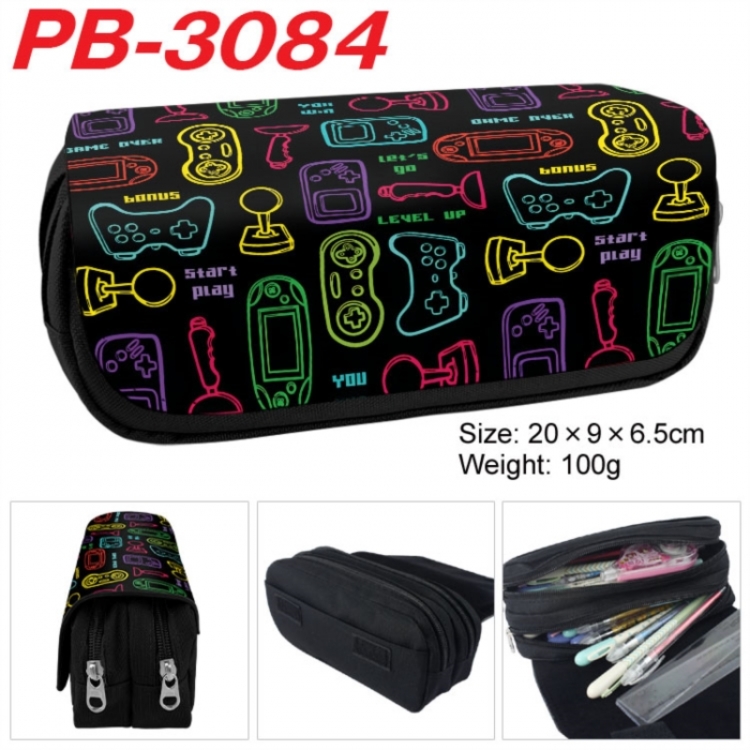 GamePad Anime double-layer pu leather printing pencil case 20x9x6.5cm