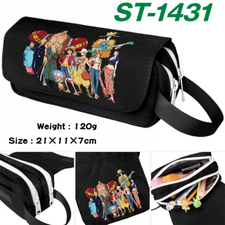 One Piece Anime waterproof canvas portable double-layer pencil bag cosmetic bag 21x11x7cm
