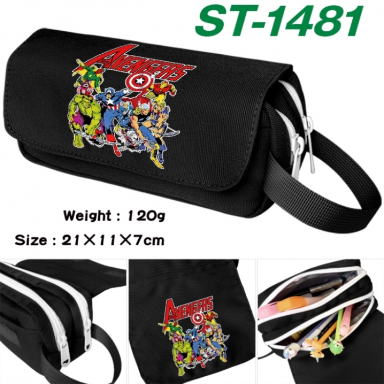 Marvel Anime waterproof canvas portable double-layer pencil bag cosmetic bag 21x11x7cm