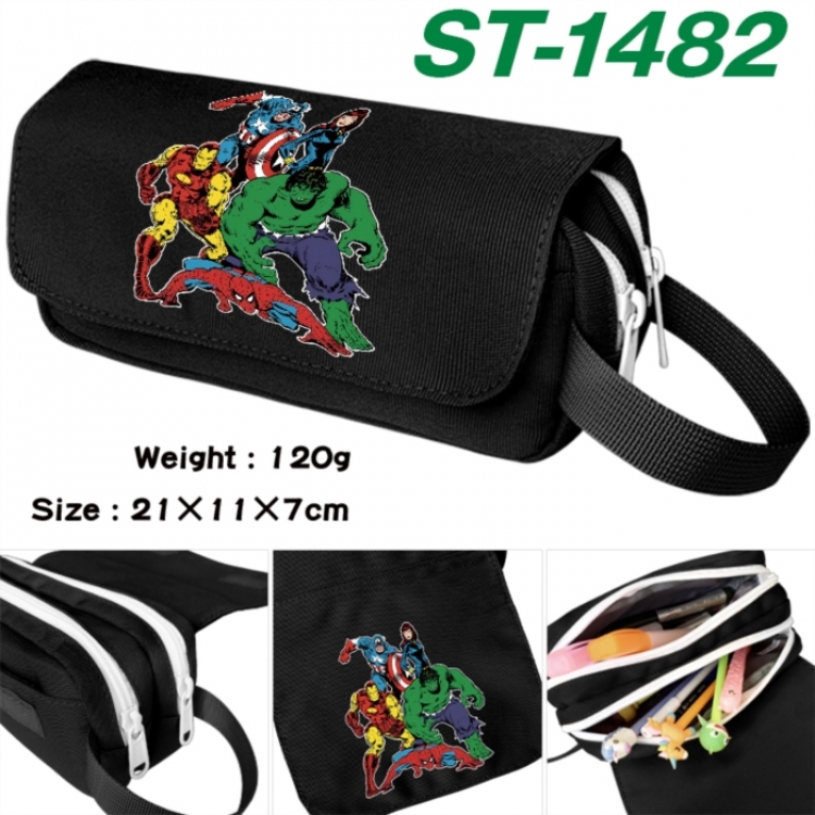 Marvel Anime waterproof canvas portable double-layer pencil bag cosmetic bag 21x11x7cm