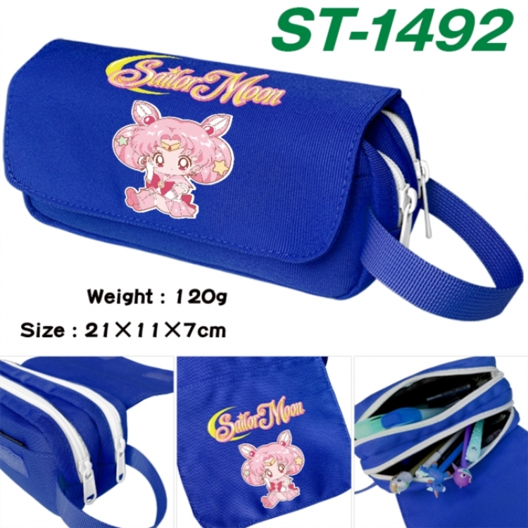 sailormoon Anime waterproof canvas portable double-layer pencil bag cosmetic bag 21x11x7cm