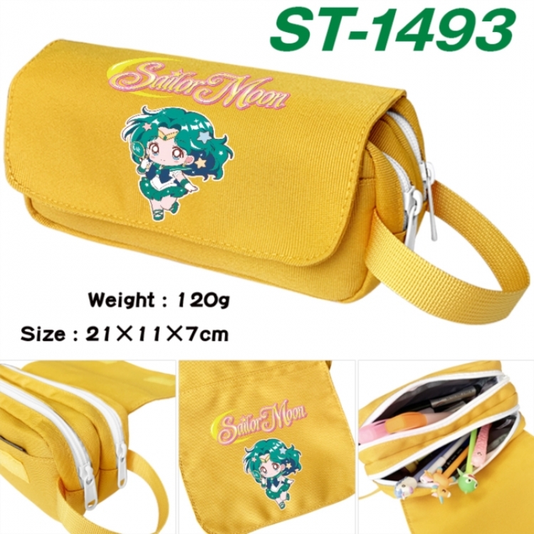 sailormoon Anime waterproof canvas portable double-layer pencil bag cosmetic bag 21x11x7cm