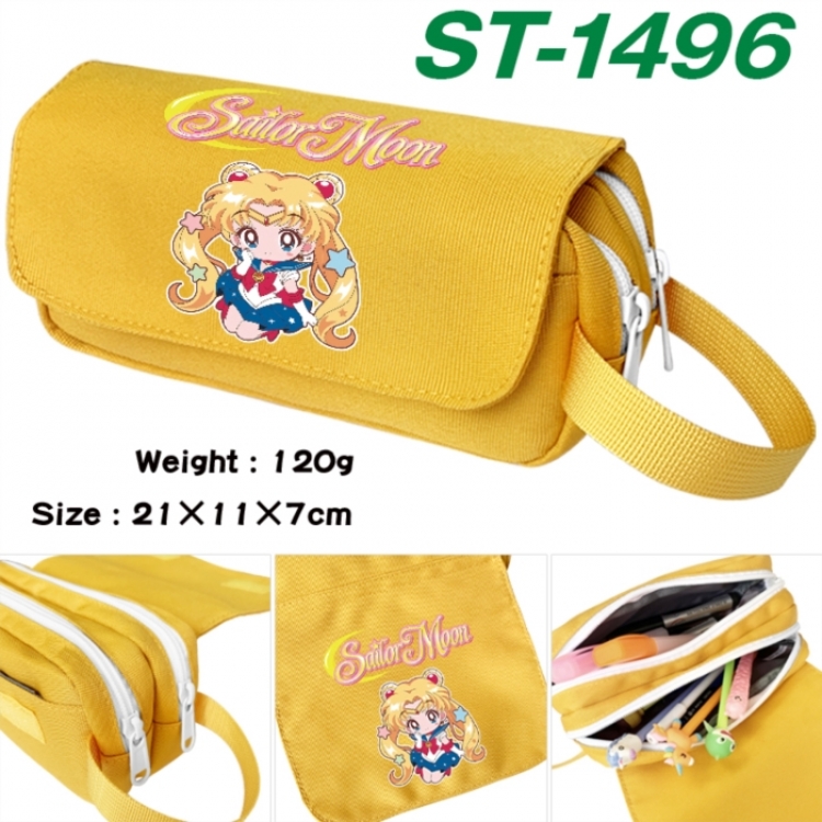 sailormoon Anime waterproof canvas portable double-layer pencil bag cosmetic bag 21x11x7cm