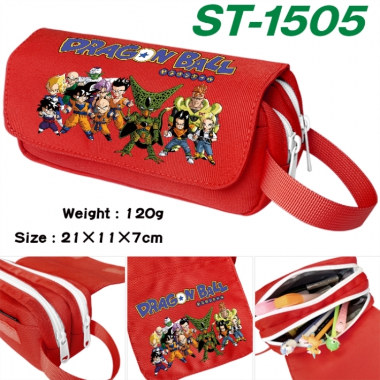DRAGON BALL Anime waterproof canvas portable double-layer pencil bag cosmetic bag 21x11x7cm