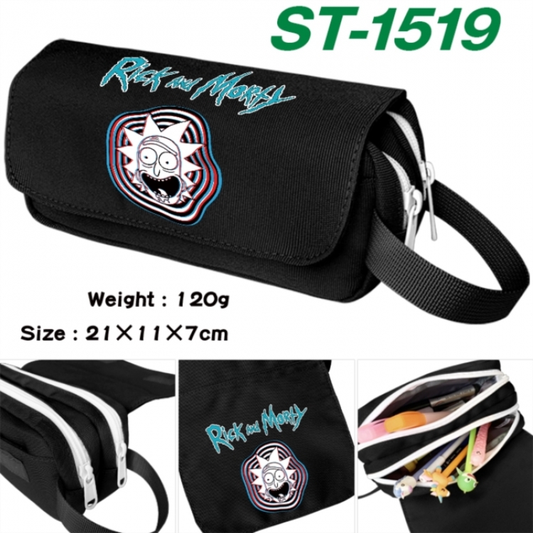 Rick and Morty Anime waterproof canvas portable double-layer pencil bag cosmetic bag 21x11x7cm