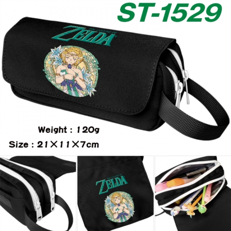 The Legend of Zelda Anime waterproof canvas portable double-layer pencil bag cosmetic bag 21x11x7cm