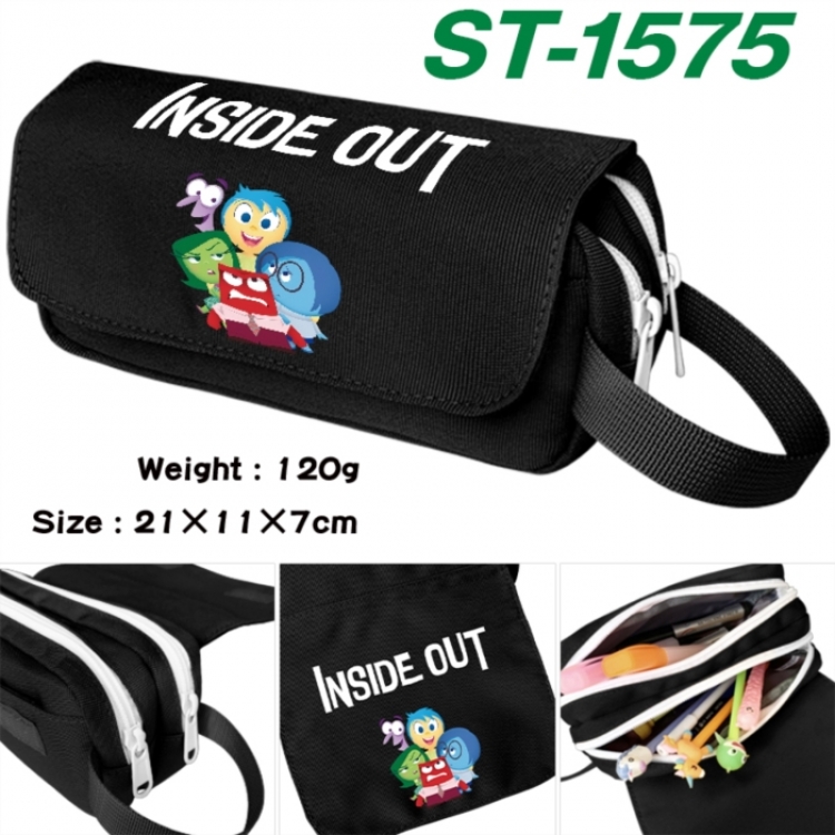 Inside Out Anime waterproof canvas portable double-layer pencil bag cosmetic bag 21x11x7cm
