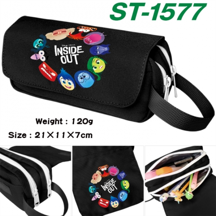 Inside Out Anime waterproof canvas portable double-layer pencil bag cosmetic bag 21x11x7cm