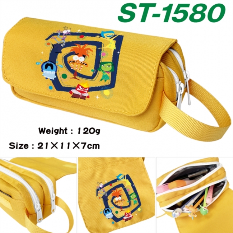 Inside Out Anime waterproof canvas portable double-layer pencil bag cosmetic bag 21x11x7cm