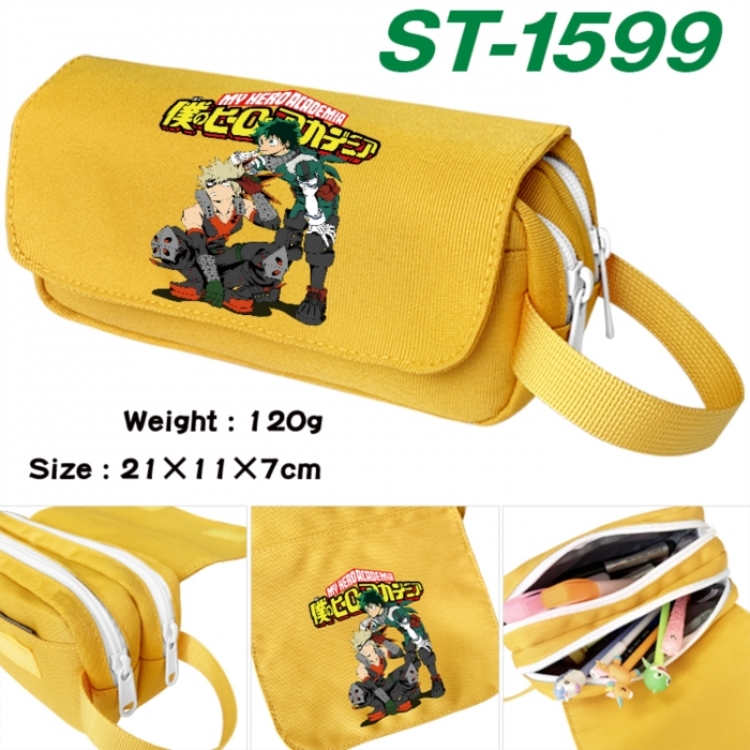 My Hero Academia Anime waterproof canvas portable double-layer pencil bag cosmetic bag 21x11x7cm