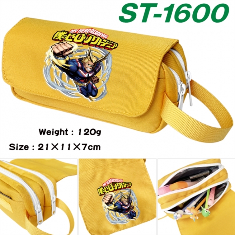 My Hero Academia Anime waterproof canvas portable double-layer pencil bag cosmetic bag 21x11x7cm