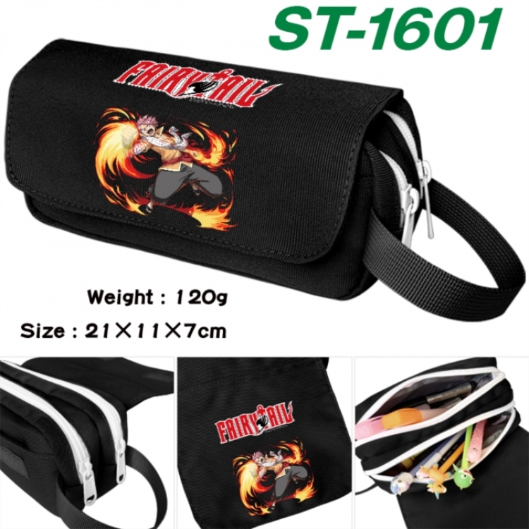 Fairy tail Anime waterproof canvas portable double-layer pencil bag cosmetic bag 21x11x7cm