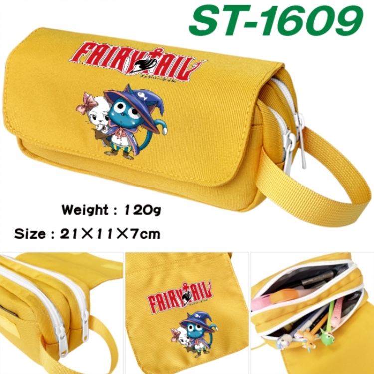 Fairy tail Anime waterproof canvas portable double-layer pencil bag cosmetic bag 21x11x7cm