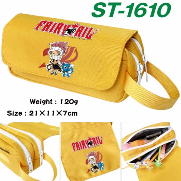 Fairy tail Anime waterproof canvas portable double-layer pencil bag cosmetic bag 21x11x7cm
