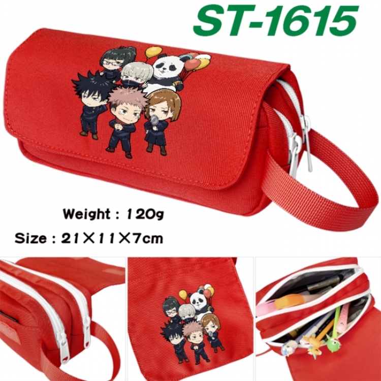 Jujutsu Kaisen Anime waterproof canvas portable double-layer pencil bag cosmetic bag 21x11x7cm