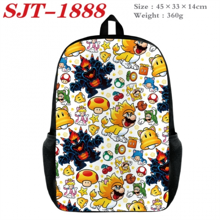 Super Mario Anime nylon canvas backpack student backpack 45x33x14cm