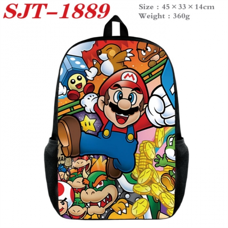 Super Mario Anime nylon canvas backpack student backpack 45x33x14cm