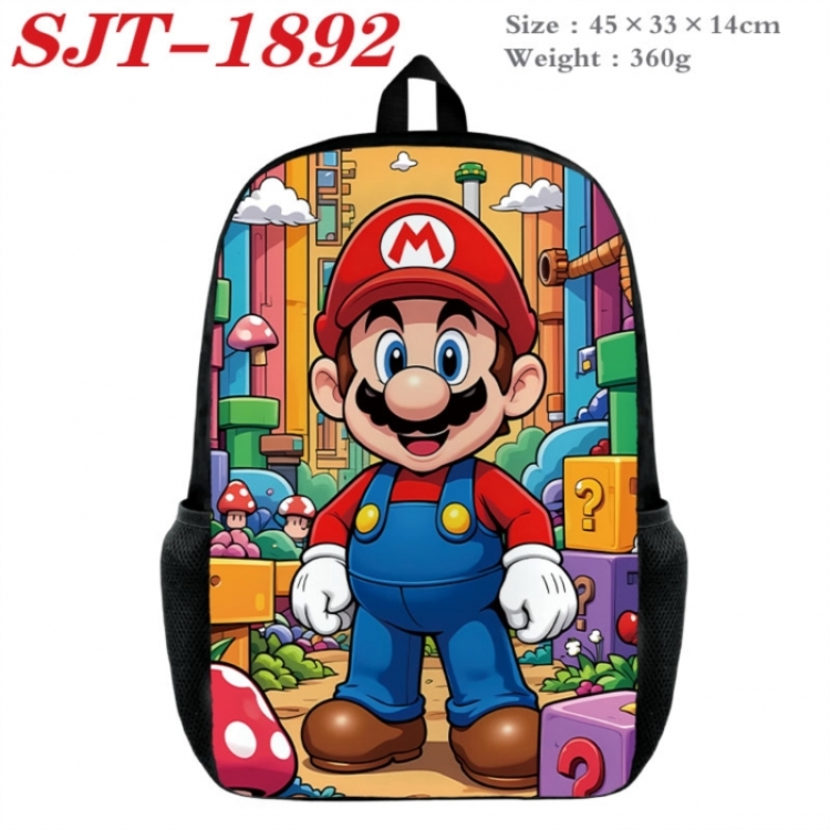 Super Mario Anime nylon canvas backpack student backpack 45x33x14cm