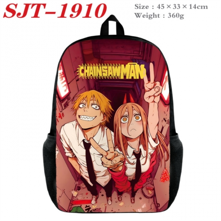 Chainsaw Man Anime nylon canvas backpack student backpack 45x33x14cm