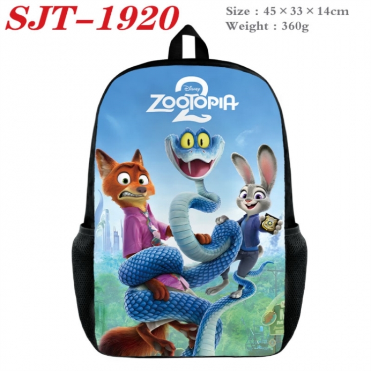 Zootopia Anime nylon canvas backpack student backpack 45x33x14cm
