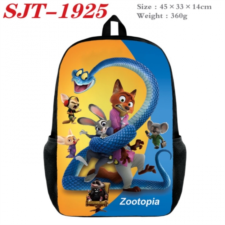 Zootopia Anime nylon canvas backpack student backpack 45x33x14cm