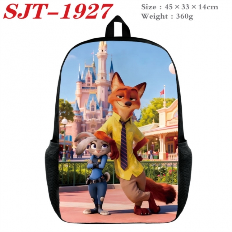 Zootopia Anime nylon canvas backpack student backpack 45x33x14cm
