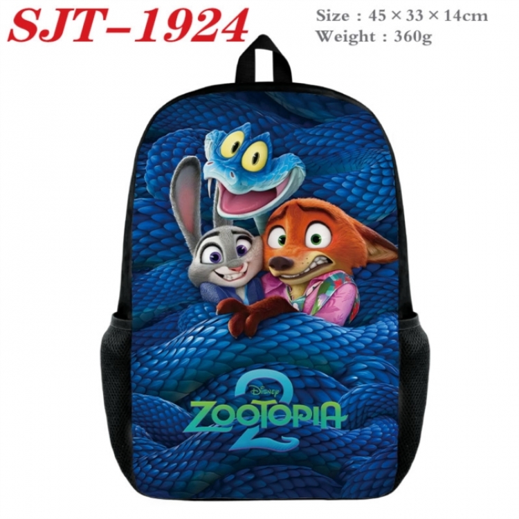 Zootopia Anime nylon canvas backpack student backpack 45x33x14cm