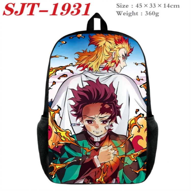 Demon Slayer Kimets Anime nylon canvas backpack student backpack 45x33x14cm