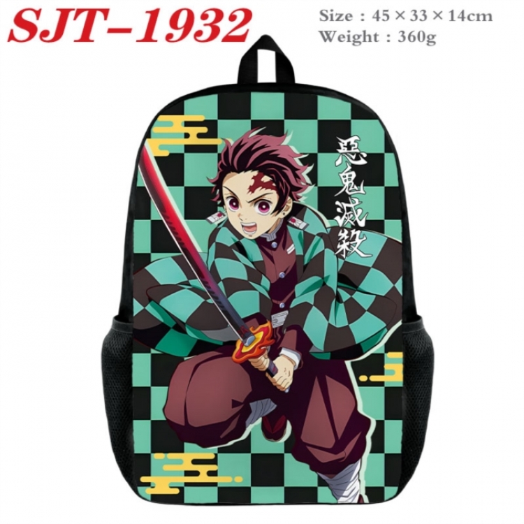 Demon Slayer Kimets Anime nylon canvas backpack student backpack 45x33x14cm