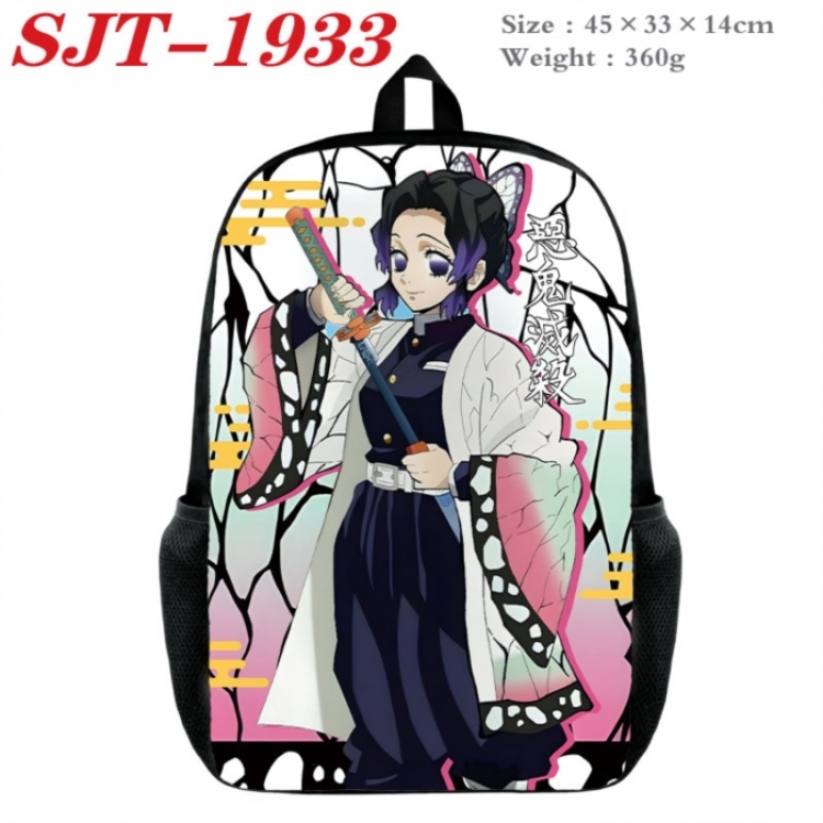 Demon Slayer Kimets Anime nylon canvas backpack student backpack 45x33x14cm