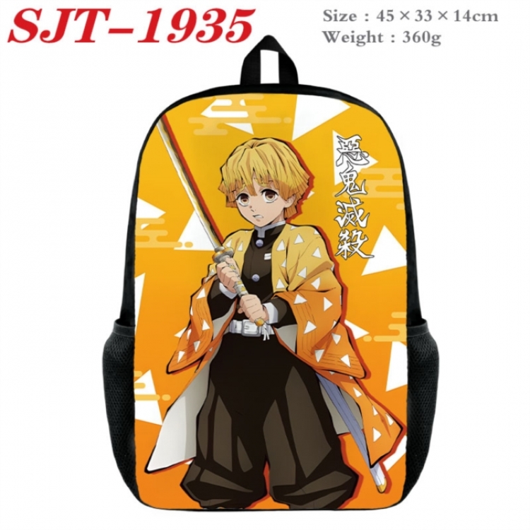 Demon Slayer Kimets Anime nylon canvas backpack student backpack 45x33x14cm