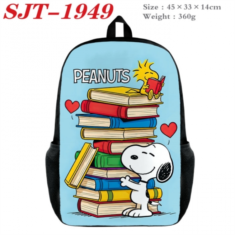 snoopy Anime nylon canvas backpack student backpack 45x33x14cm