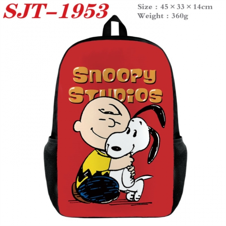 snoopy Anime nylon canvas backpack student backpack 45x33x14cm