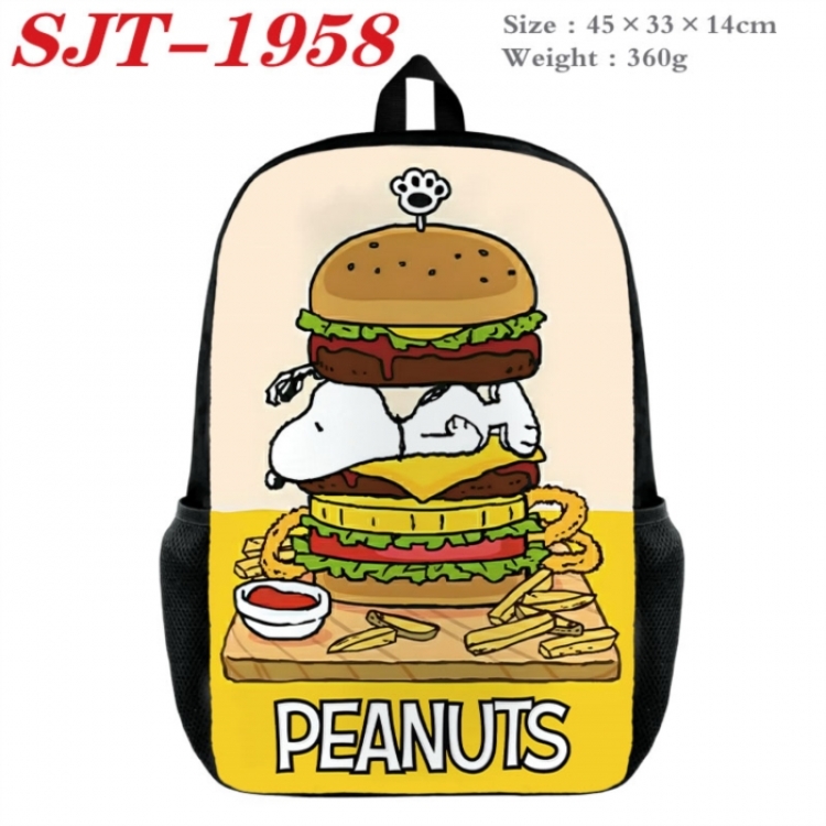snoopy Anime nylon canvas backpack student backpack 45x33x14cm