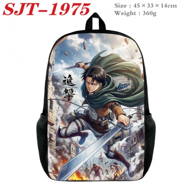 Shingeki no Kyojin Anime nylon canvas backpack student backpack 45x33x14cm